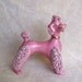 Pink poodle spaghetti dog figurine spaghetti porcelain china show dog gold gilt decor
