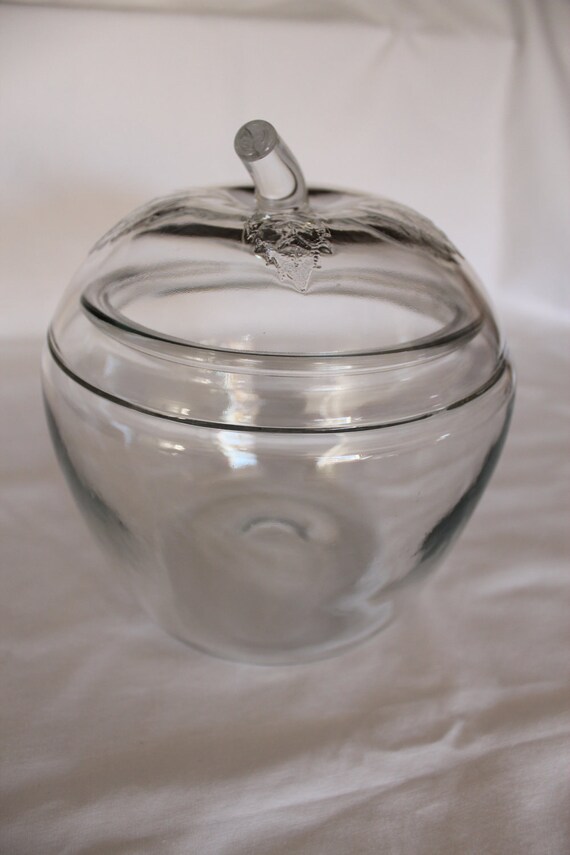 Large Clear Glass Apple Jar