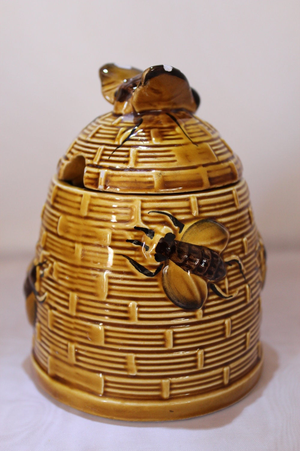 Honey Pot With Bees Vintage