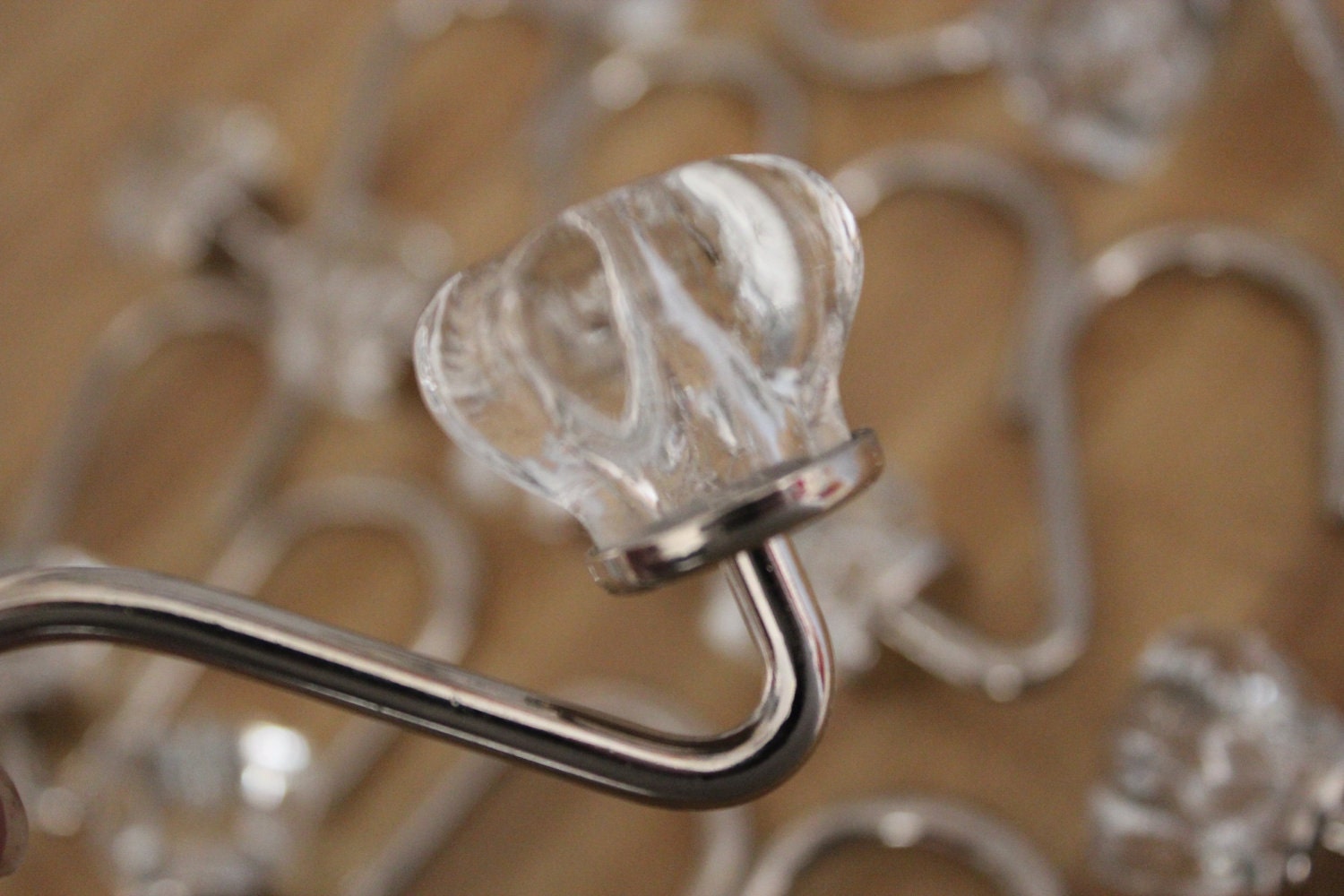 Vintage Glass Shower Curtain Hooks