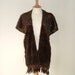 Vintage real ermine fur brown stole cape wrap with tails luxury excellent condition
