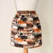 Handmade high waisted skirt made with cat fabric