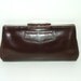 Vintage 40s WW2 brown leather medium clutch bag handbag