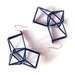 Geometric Long Earrings with Gunmetal Beads