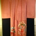 Antique Japanese Chirimen Kinsha Silk Kimono - Light Salmon Pink/ Multi Floral- Excellent
