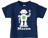 Personalized lucky robot t shirt, Irish robot tees for kids, perfect for ST.Patric's day Il_170x135