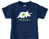 Personalized lucky dinosaur t shirt for kids, St.Patricks day tee shirt Il_170x135