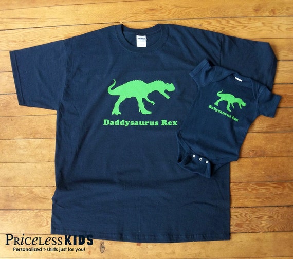 Daddy dinosaur t shirt and baby onesie or kids t shirt gift set, perfect tshirt combo for fathers day gift Il_570xn