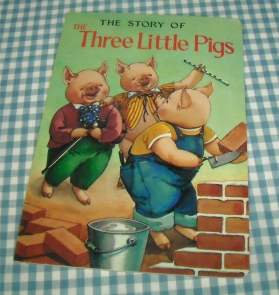 the three little pigs vintage 1970s by vintagebookbazaar on Etsy