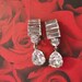 Art Deco Rhinestone Runway Bridal Wedding Earrings with Huge Teardrop Dangle