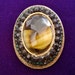 Vintage HAR Topaz Glass Brooch Black Green Mad Men Retro Party Jewelry