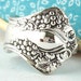 Spoon Ring, size 8, Vintage 1904, Grape Design