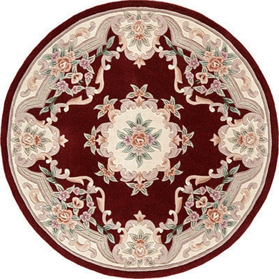 French style Victorian round dollhouse rug 5
