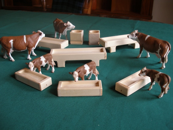 Items similar to Wooden Toy Cattle Feed Bunks Includes Calf Bunks and