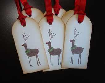 Rustic Reindeer Christmas Gift Tags