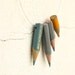 color pencil necklace - Orange n Grey - vintage memories