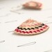 reserved for Valerie - geometrical pencil shavings earrings - fuchsia,pink,grey,white - handmade contemporary geek earrings