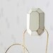 CLEARANCE sale - wood Diamond necklace. geometric jewelry. white faceted pendant. gold plated snake chain. modern minimalist