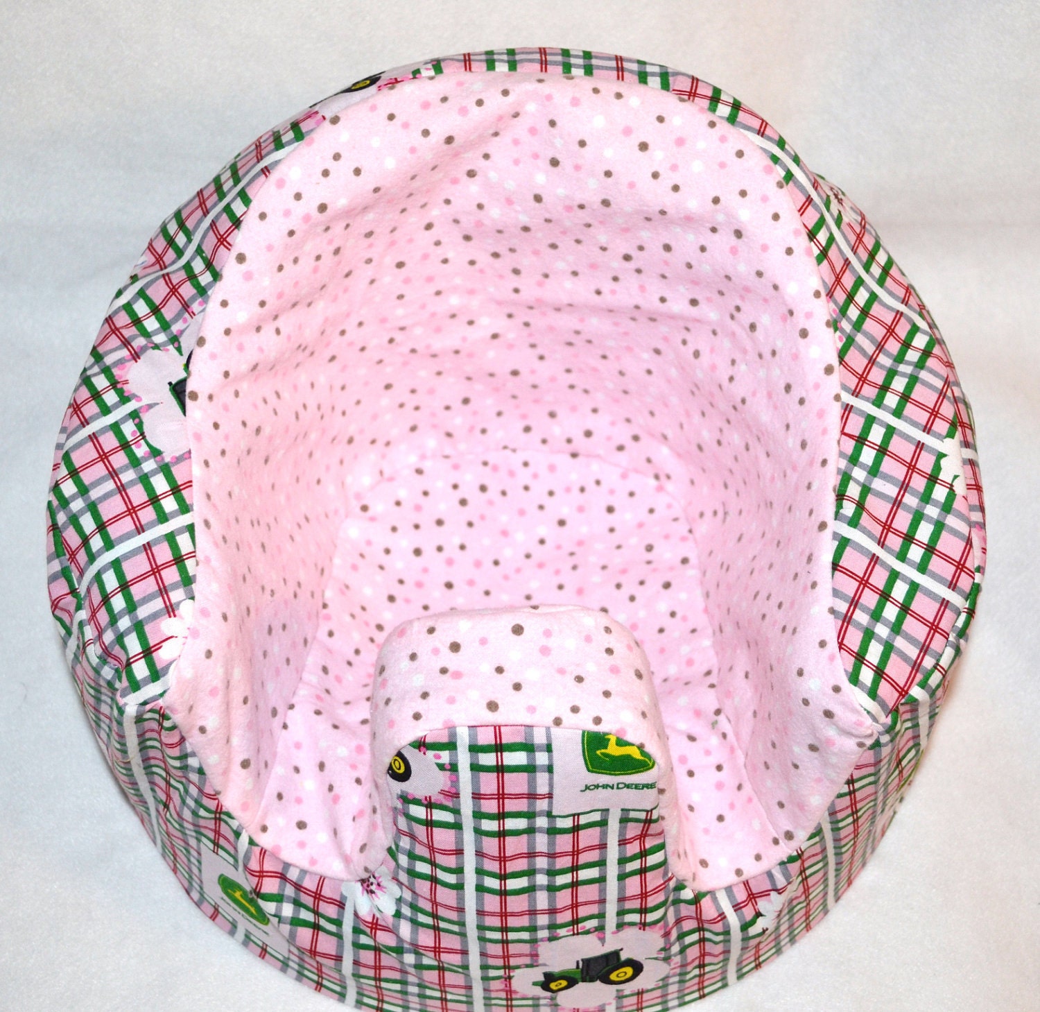 Pink John Deere Baby Seat Cover