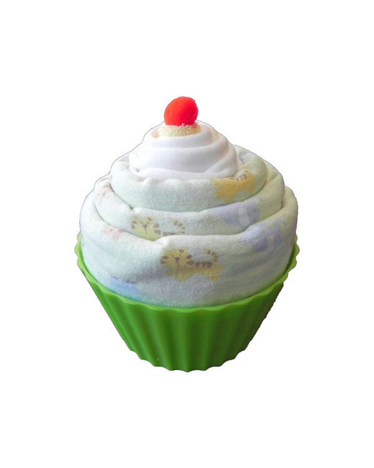 Jumbo Baby Cupcake Receiving Blanket Burp Cloth & by BabyBinkz