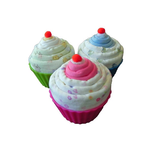 Jumbo Baby Cupcake Receiving Blanket Burp Cloth & Infant