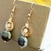 SALE - Silver dangle earrings with blue and glass
