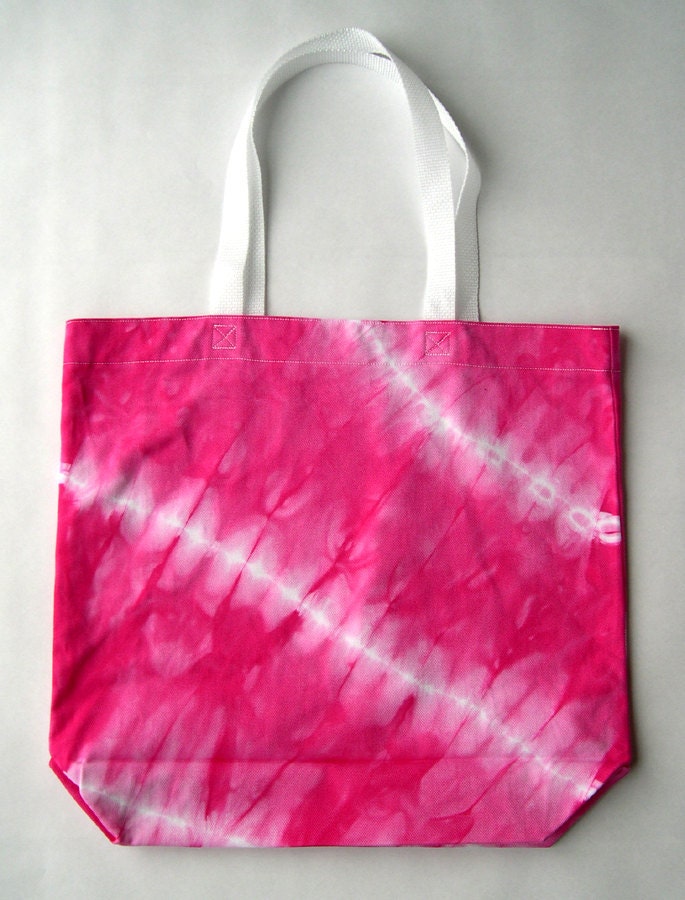 pink tie dye tote bag