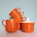 Burnt Orange Coffee Service - Cups - Sugar & Creamer -