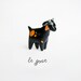 Miniature Animal, Le Curious Goat Totem, One of a Kind Tiny Animalé Sculpture