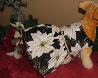 Dog Dress, Christmas Dog Dress, Couture Pet Clothing, Poinsettia Dress