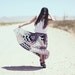 Multi Color Bright Striped Zig Zag Black White Rainbow Long Maxi Skirt - Mixed and Maxi