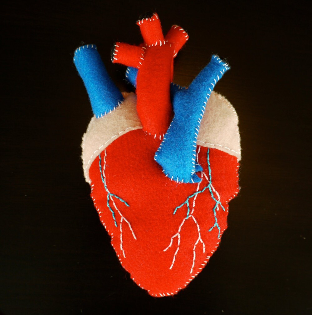 realistic heart plush