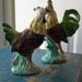 RESERVED for Chloe Beautiful pair of Antique Majolica rooster and hen