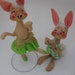 Pair of Annalee felt rabbits male & female