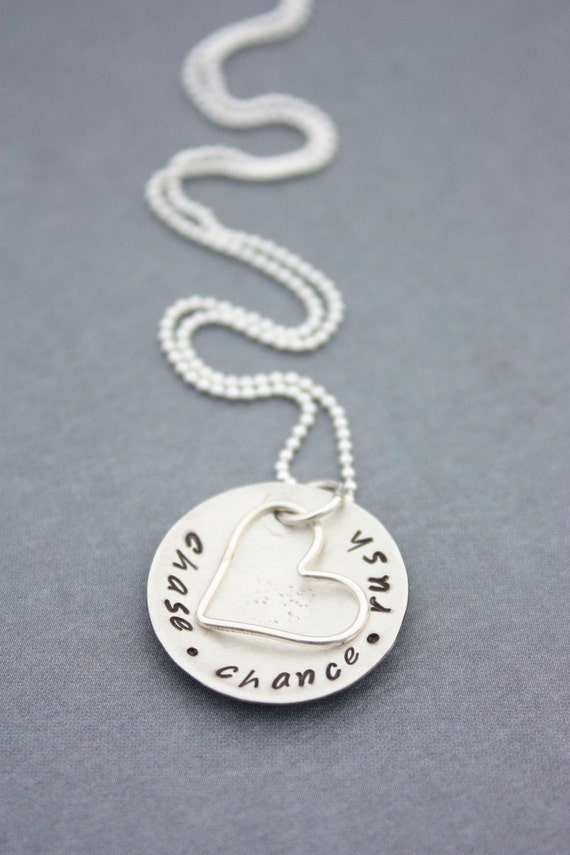 Hand Stamped Jewelry Personalized Cupped Sterling Silver Mommy