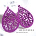 6 PCS - 32x50mm Pretty Purple Tear Drop Wooden Charm/Pendant MH112 10