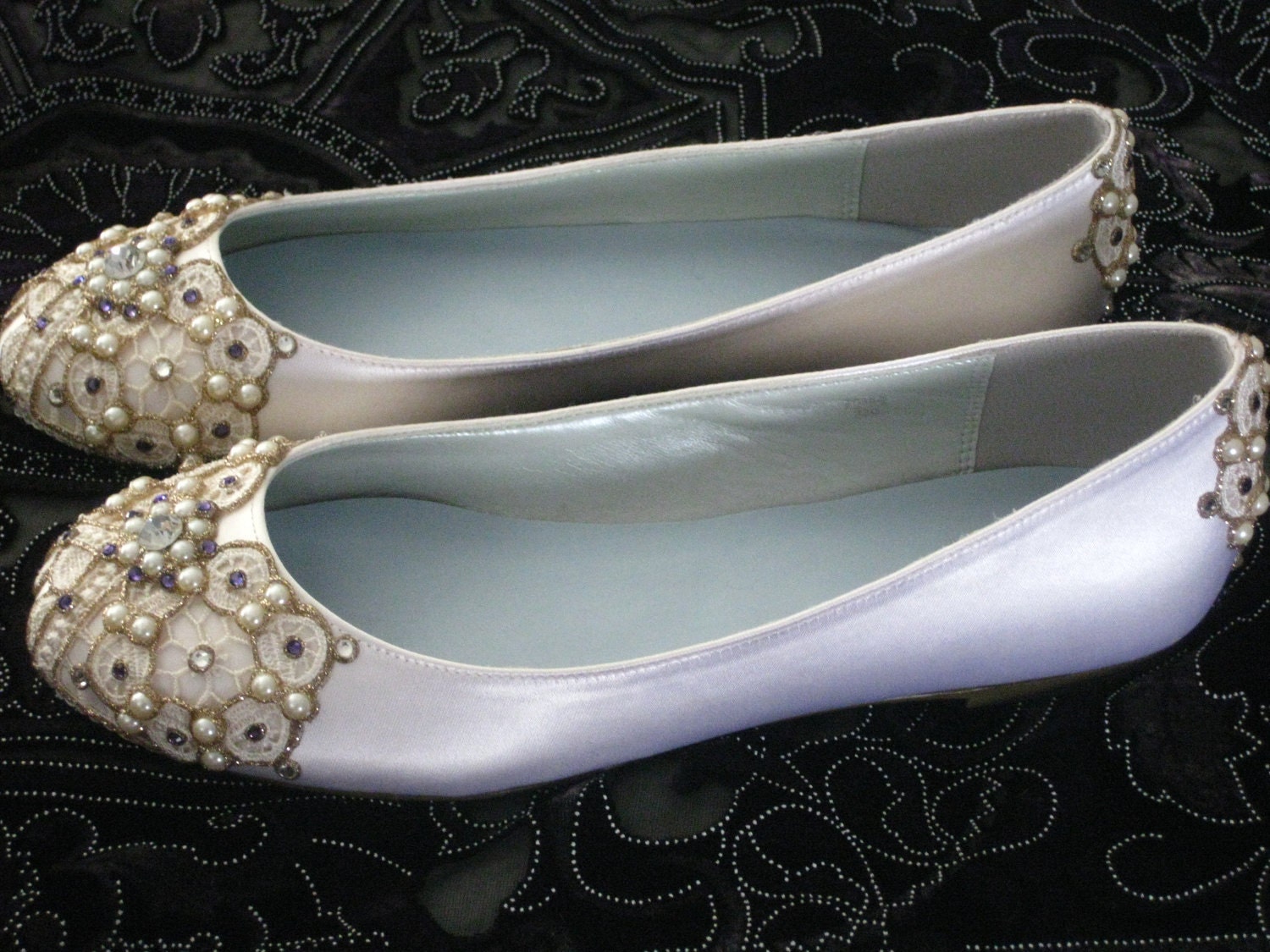 Queen Anne's Lace Bridal Ballet Flats Wedding Shoes Any