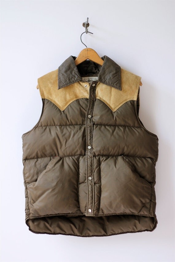 1970s vintage Woolrich brown down puff vest