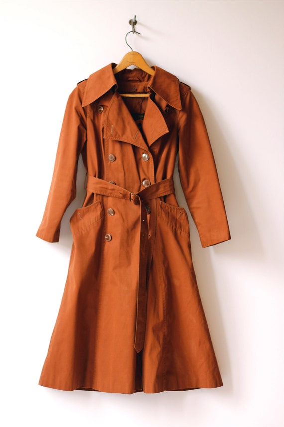 1970s vintage Fox Run brown trench coat