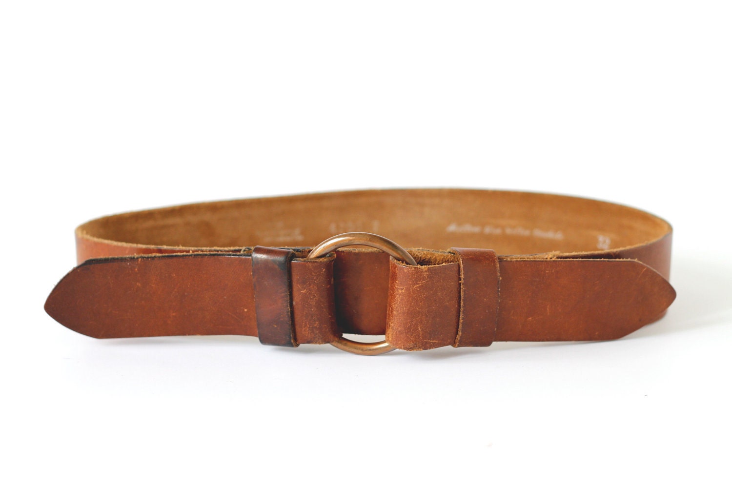 vintage wide brown leather belt