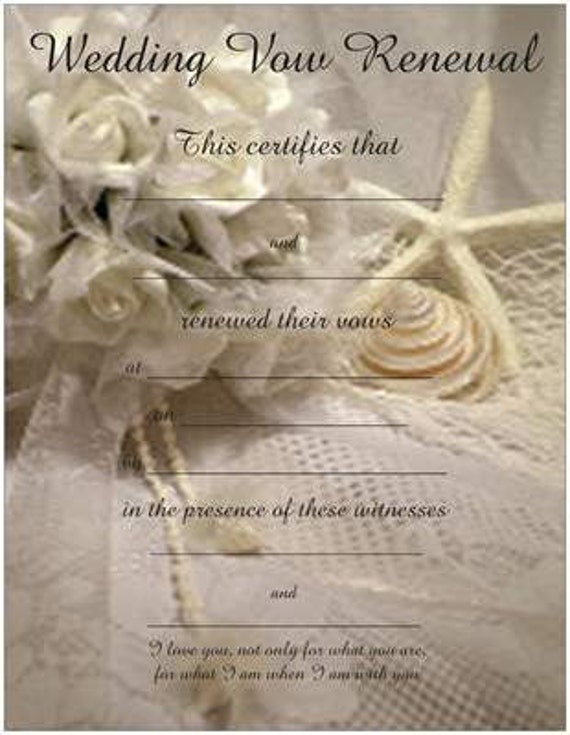  Vow Renewal Certificate with starfish shells bouquet