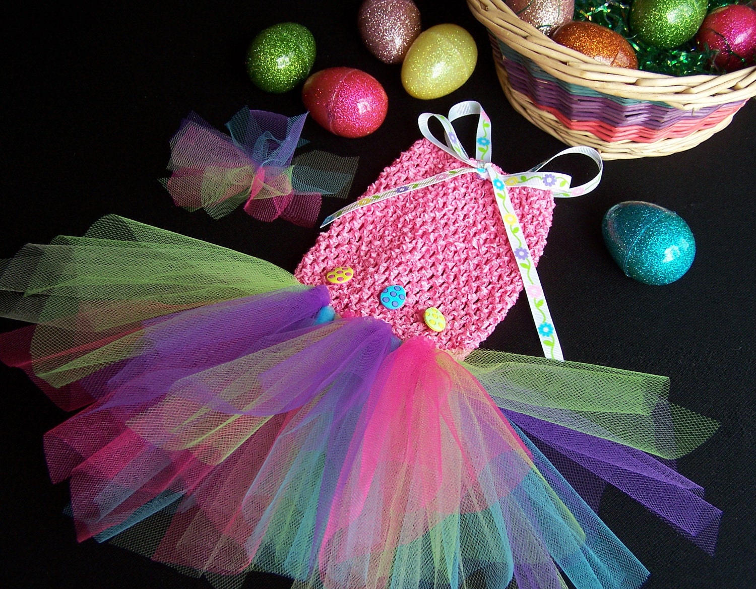 Easter Dog TuTu Dress Hair bow includeddog dress by Frillypaws