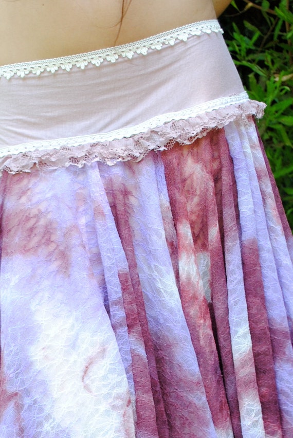 Flowy Fairy Bustle Skirt in Purples and Pinks eco-friendly