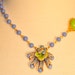 Handmade Vintage Periwinkle Blue Flower Necklace