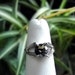 SALE sterling ring, vintage silver and hematite, size 4.5