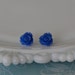 Royal Blue Icing Rose Earrings