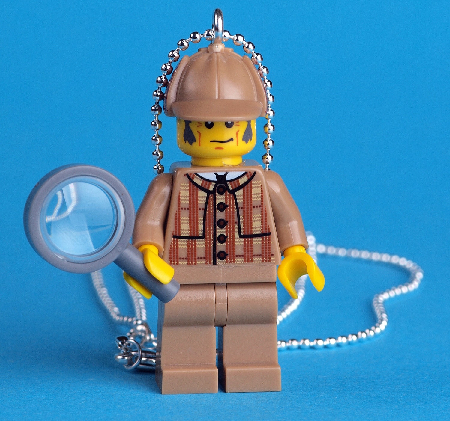 Sherlock Holmes LEGO minifigure necklace by brickheads on Etsy