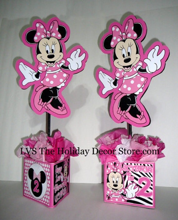 Items similar to DIY Minnie Mouse Birthday Party Centerpiece Pink ...