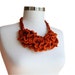 Orange Jewelry - Knitted Necklace in Shades of Cinnamon and Orange - Tangerine Ruffle Fashion - Spring Summer - Women Teens Accessories