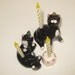 Reserved for Becky; Grey Kittens Birthday Candle Holders